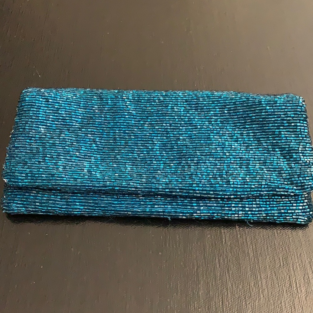 NEW Moyna Beaded Blue Clutch
